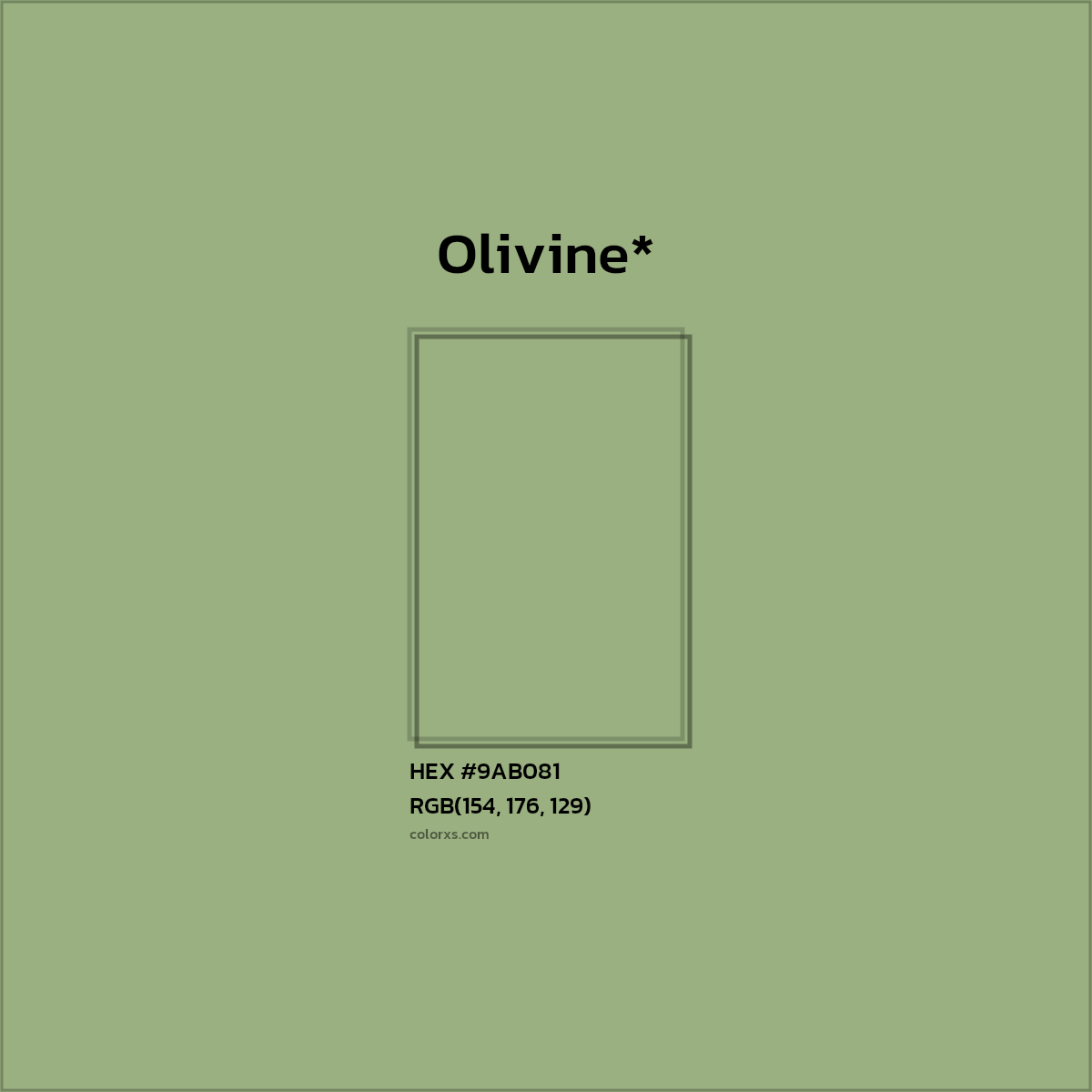 HEX #9AB081 Color Name, Color Code, Palettes, Similar Paints, Images