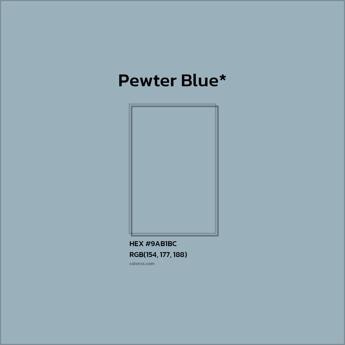 HEX #9AB1BC Color Name, Color Code, Palettes, Similar Paints, Images
