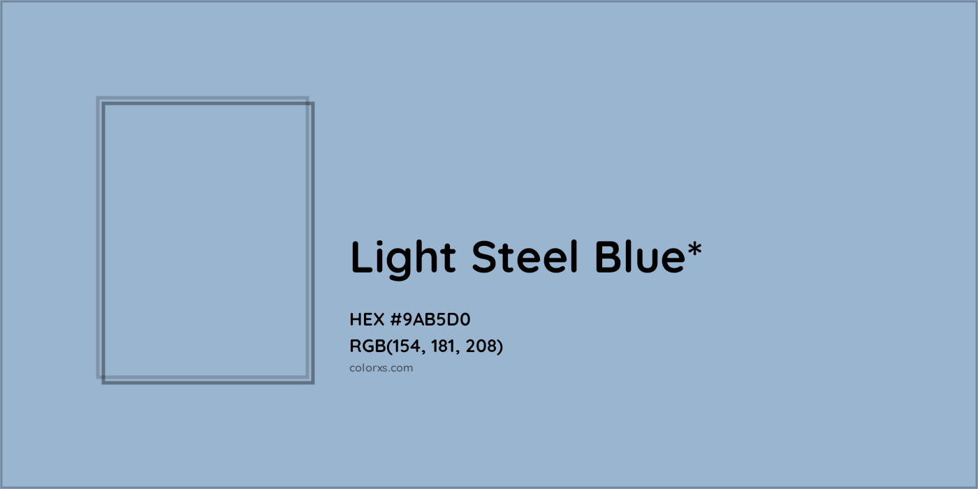 HEX #9AB5D0 Color Name, Color Code, Palettes, Similar Paints, Images