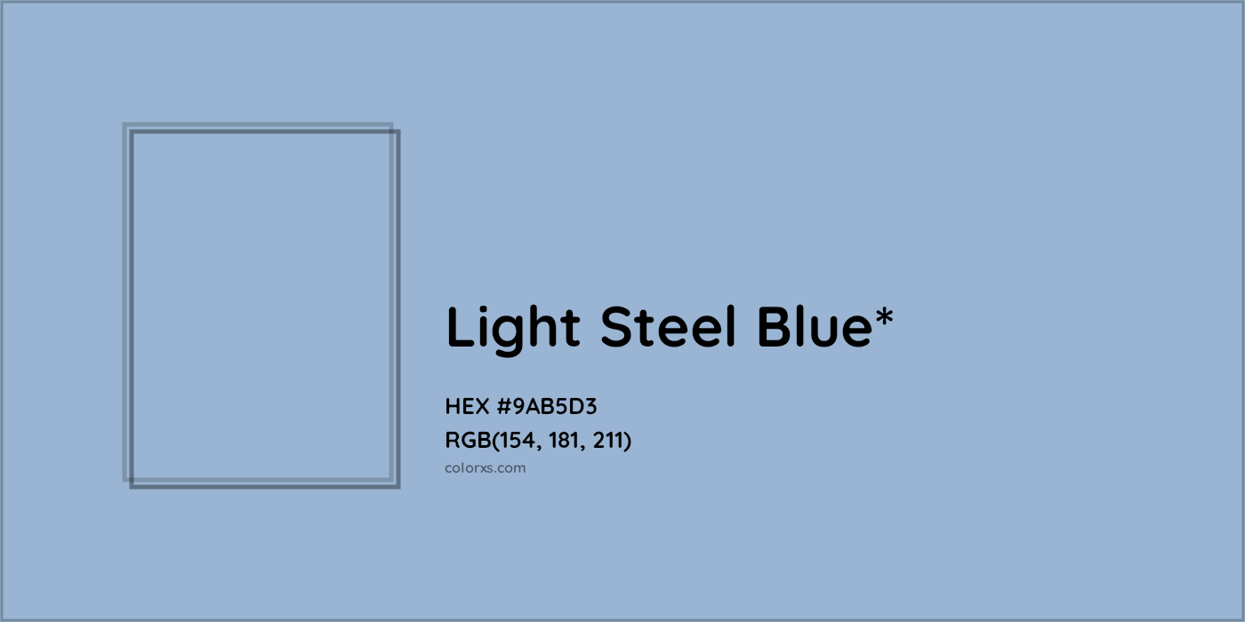 HEX #9AB5D3 Color Name, Color Code, Palettes, Similar Paints, Images