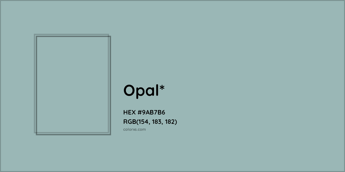 HEX #9AB7B6 Color Name, Color Code, Palettes, Similar Paints, Images