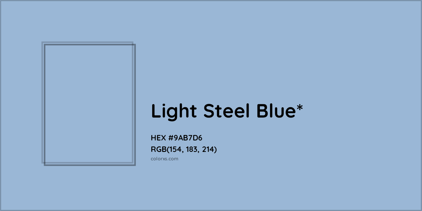 HEX #9AB7D6 Color Name, Color Code, Palettes, Similar Paints, Images