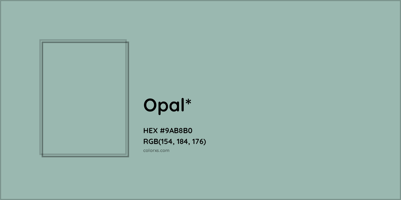 HEX #9AB8B0 Color Name, Color Code, Palettes, Similar Paints, Images