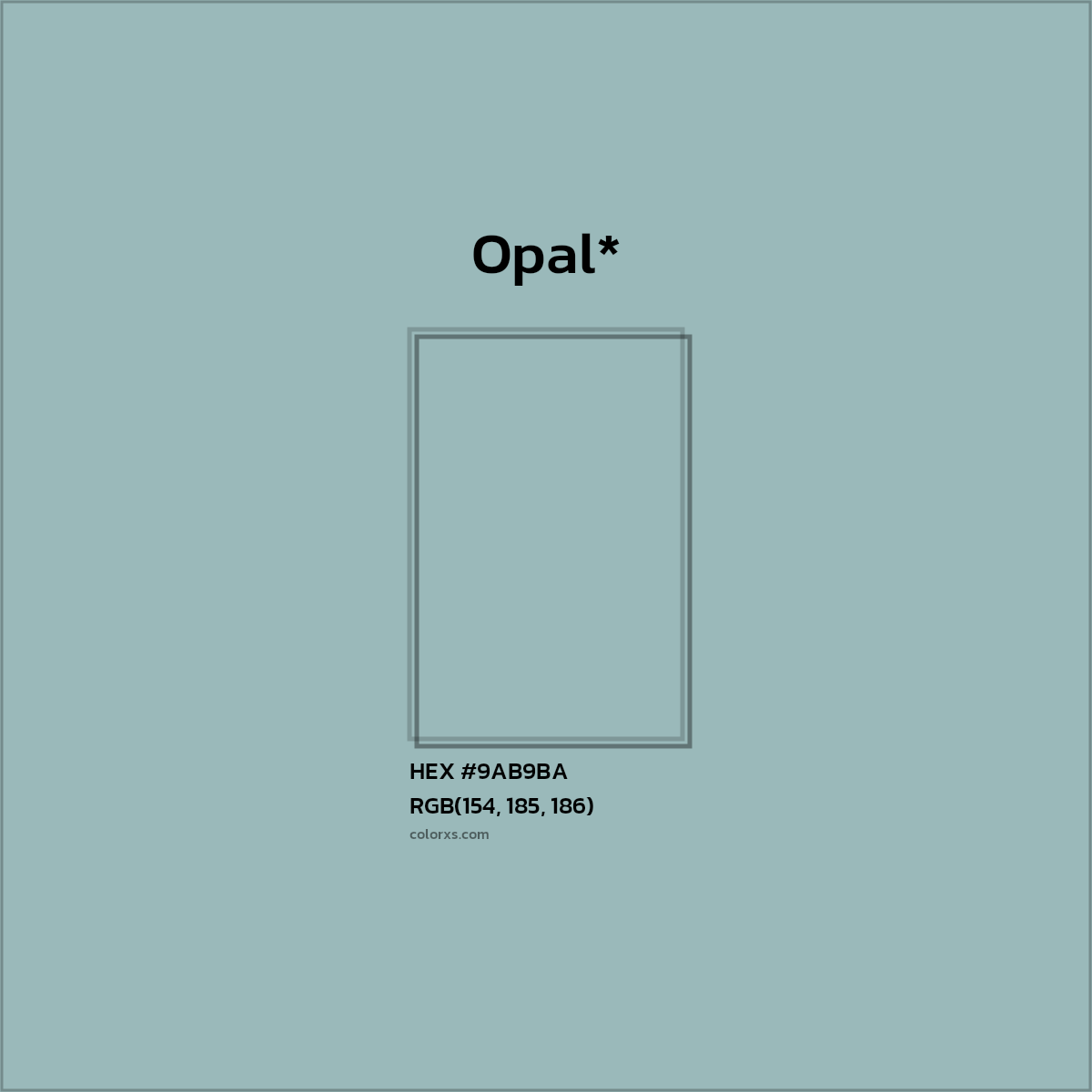HEX #9AB9BA Color Name, Color Code, Palettes, Similar Paints, Images