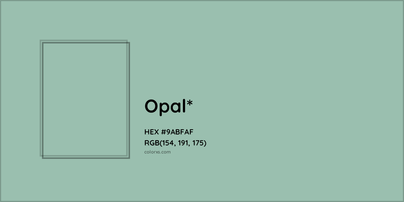 HEX #9ABFAF Color Name, Color Code, Palettes, Similar Paints, Images