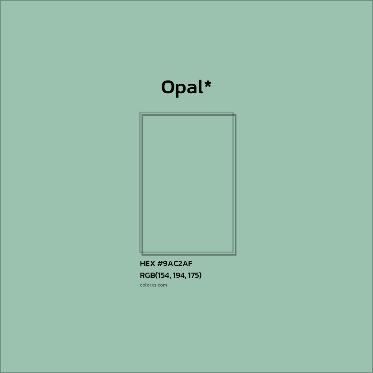 HEX #9AC2AF Color Name, Color Code, Palettes, Similar Paints, Images