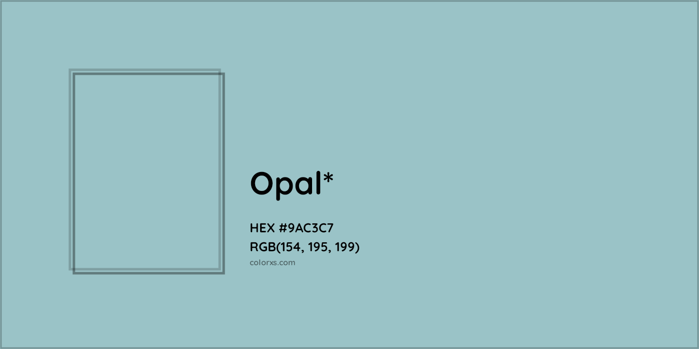 HEX #9AC3C7 Color Name, Color Code, Palettes, Similar Paints, Images