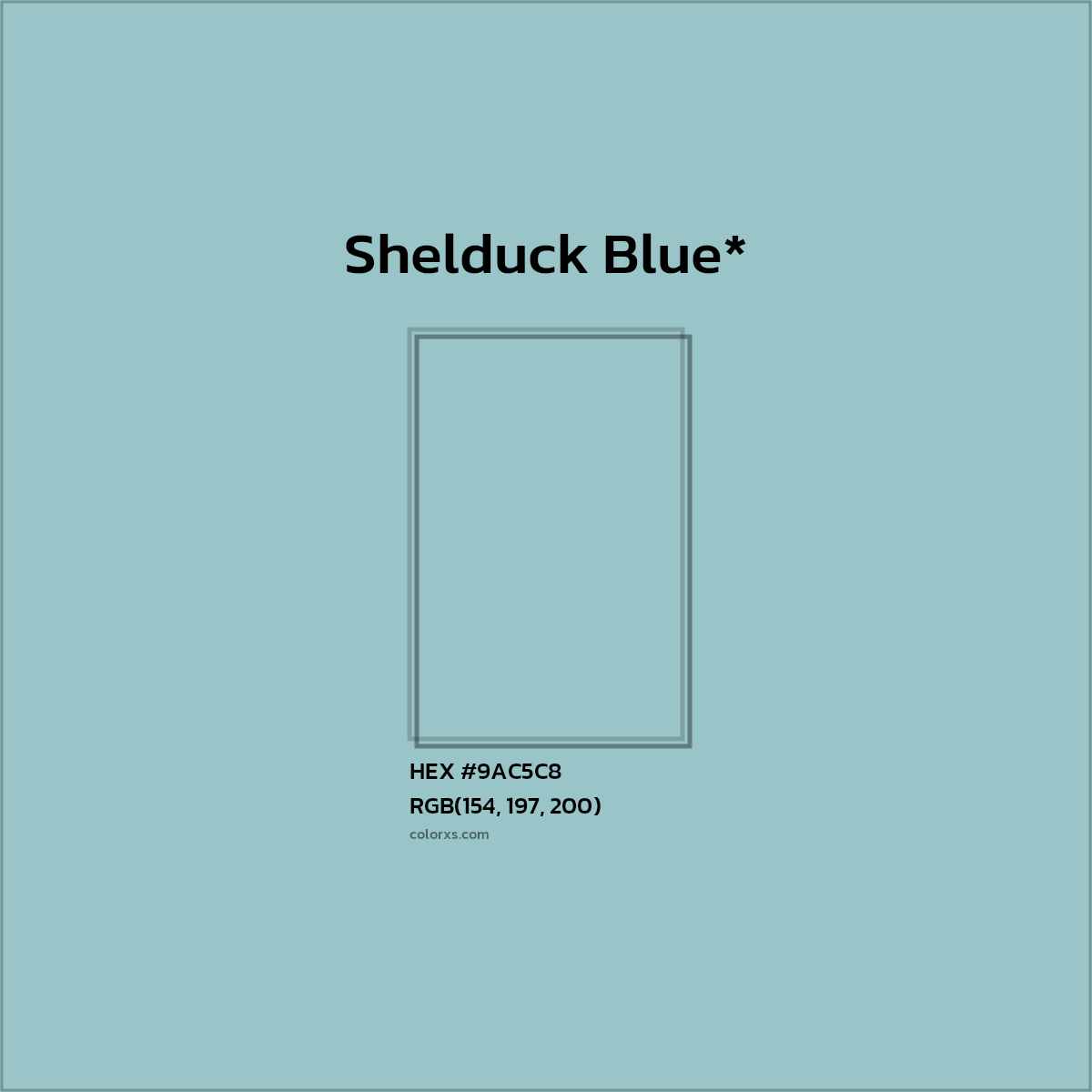 HEX #9AC5C8 Color Name, Color Code, Palettes, Similar Paints, Images
