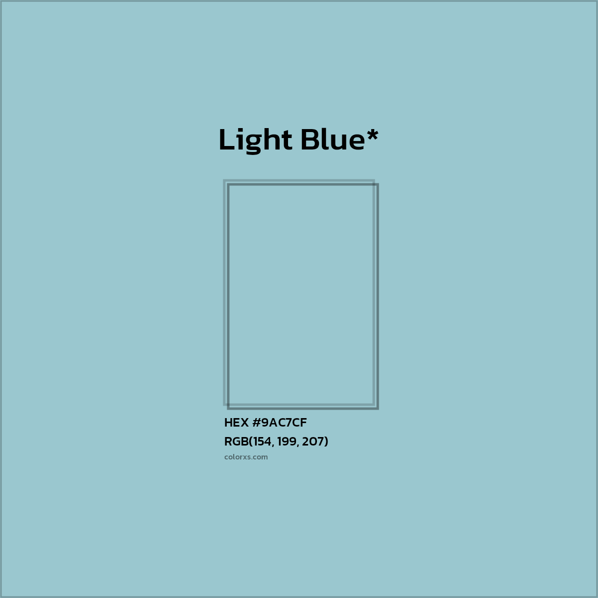 HEX #9AC7CF Color Name, Color Code, Palettes, Similar Paints, Images