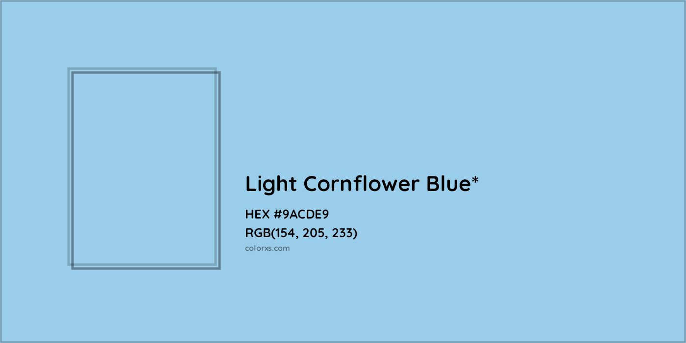 HEX #9ACDE9 Color Name, Color Code, Palettes, Similar Paints, Images