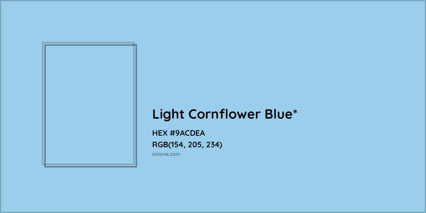HEX #9ACDEA Color Name, Color Code, Palettes, Similar Paints, Images