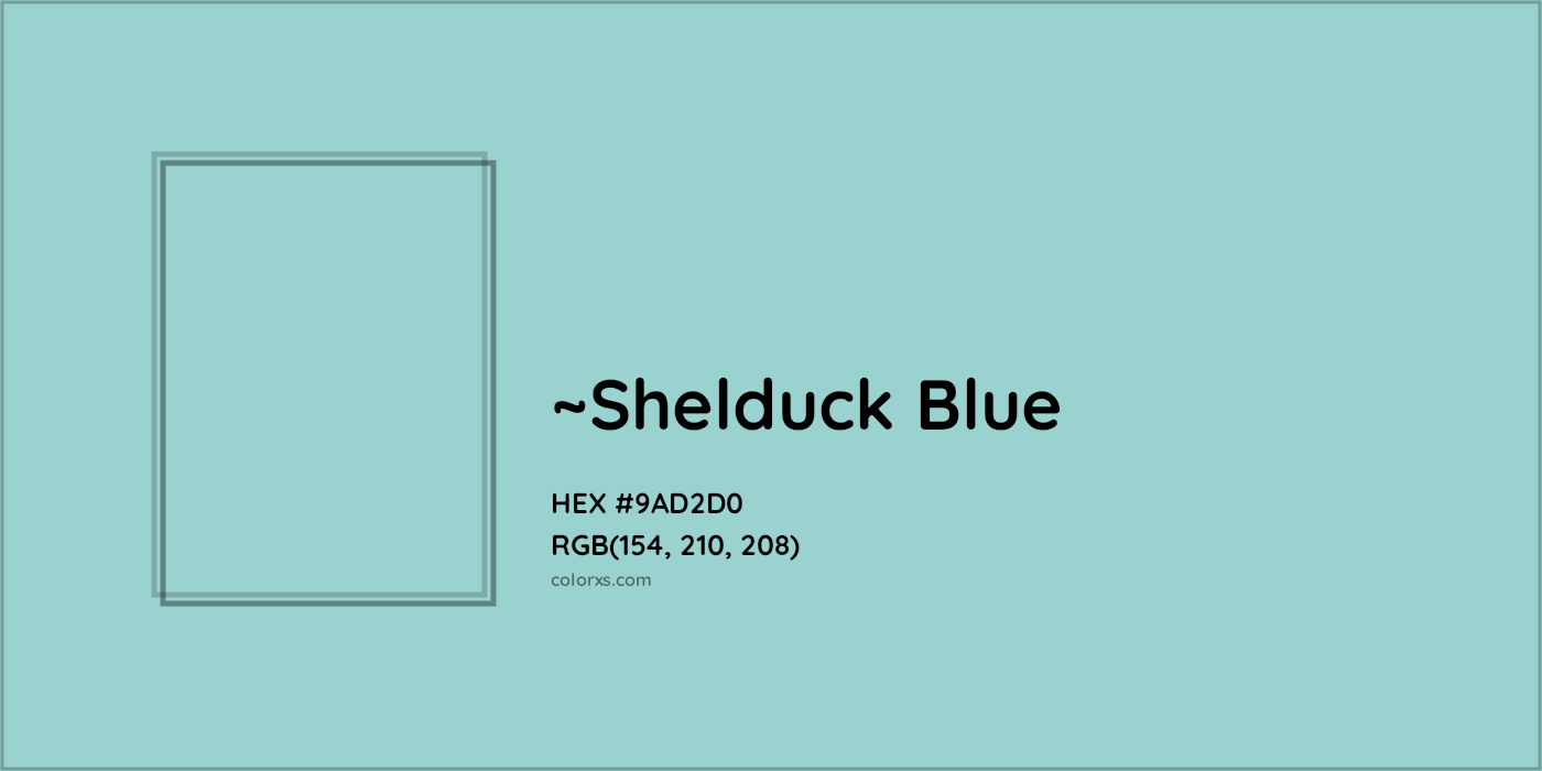 HEX #9AD2D0 Color Name, Color Code, Palettes, Similar Paints, Images
