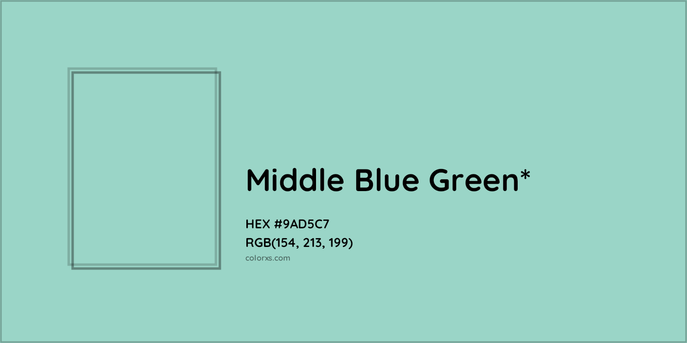 HEX #9AD5C7 Color Name, Color Code, Palettes, Similar Paints, Images