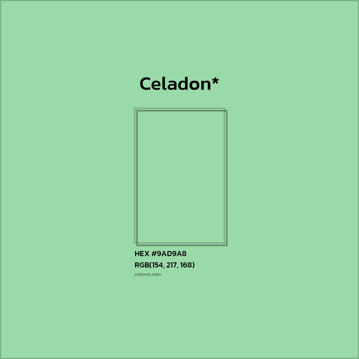 HEX #9AD9A8 Color Name, Color Code, Palettes, Similar Paints, Images