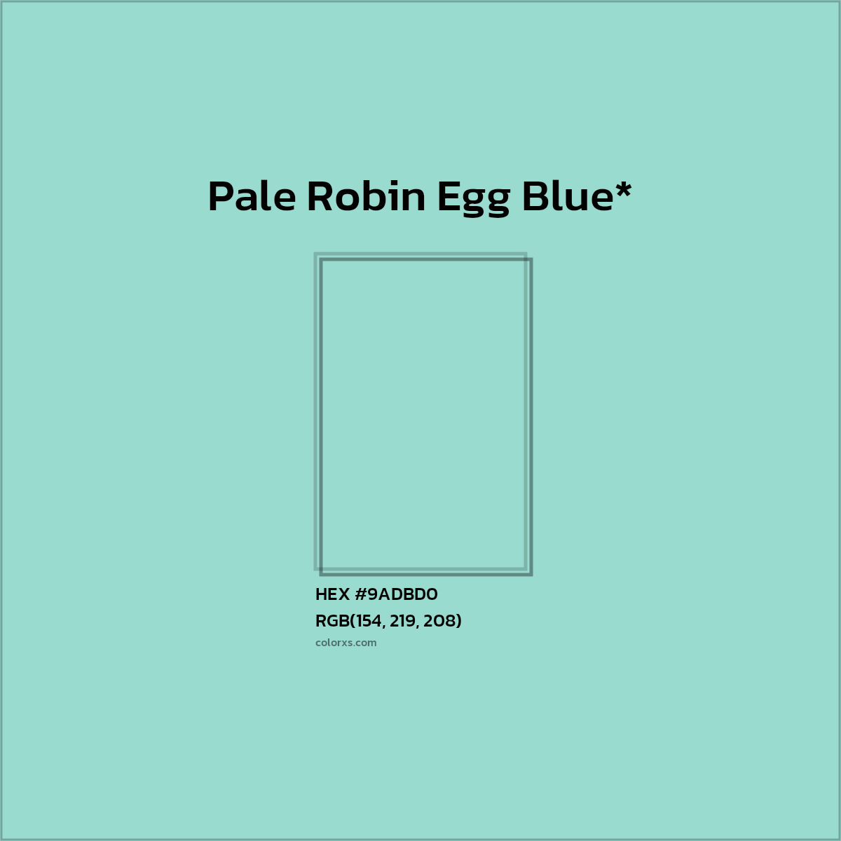 HEX #9ADBD0 Color Name, Color Code, Palettes, Similar Paints, Images