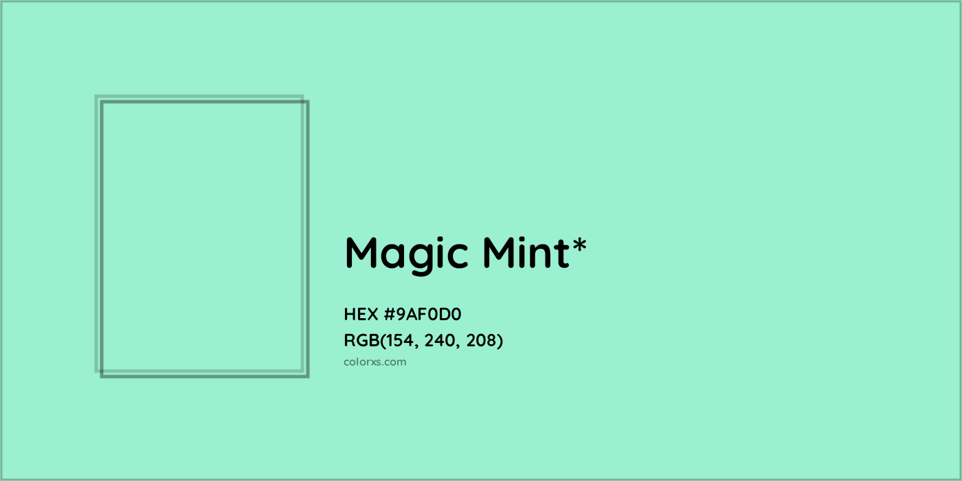 HEX #9AF0D0 Color Name, Color Code, Palettes, Similar Paints, Images