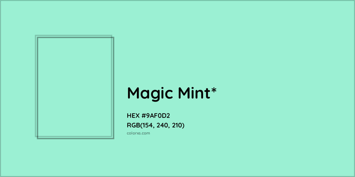 HEX #9AF0D2 Color Name, Color Code, Palettes, Similar Paints, Images