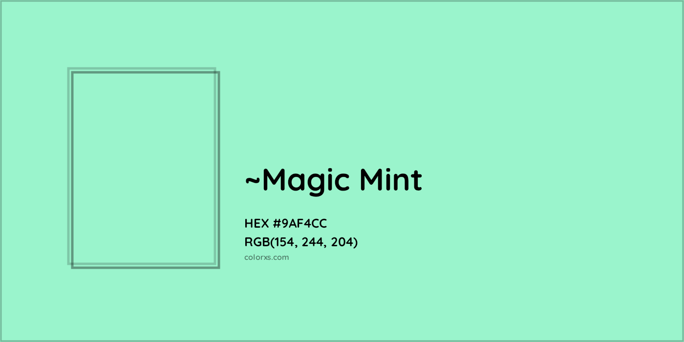 HEX #9AF4CC Color Name, Color Code, Palettes, Similar Paints, Images
