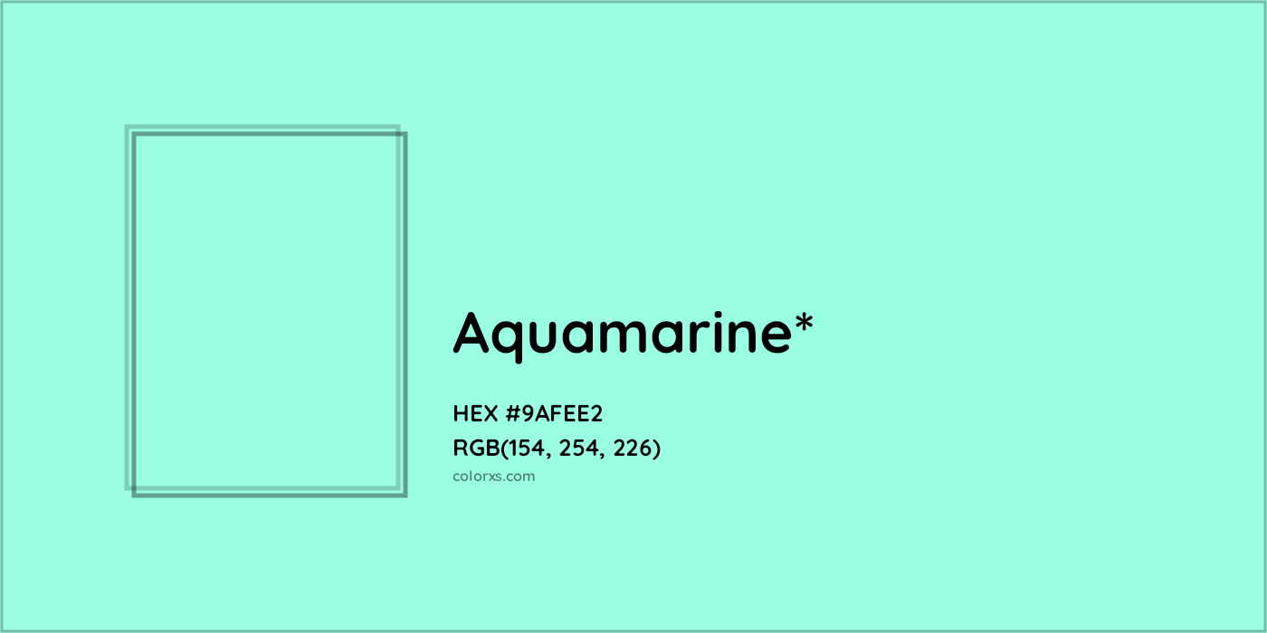 HEX #9AFEE2 Color Name, Color Code, Palettes, Similar Paints, Images
