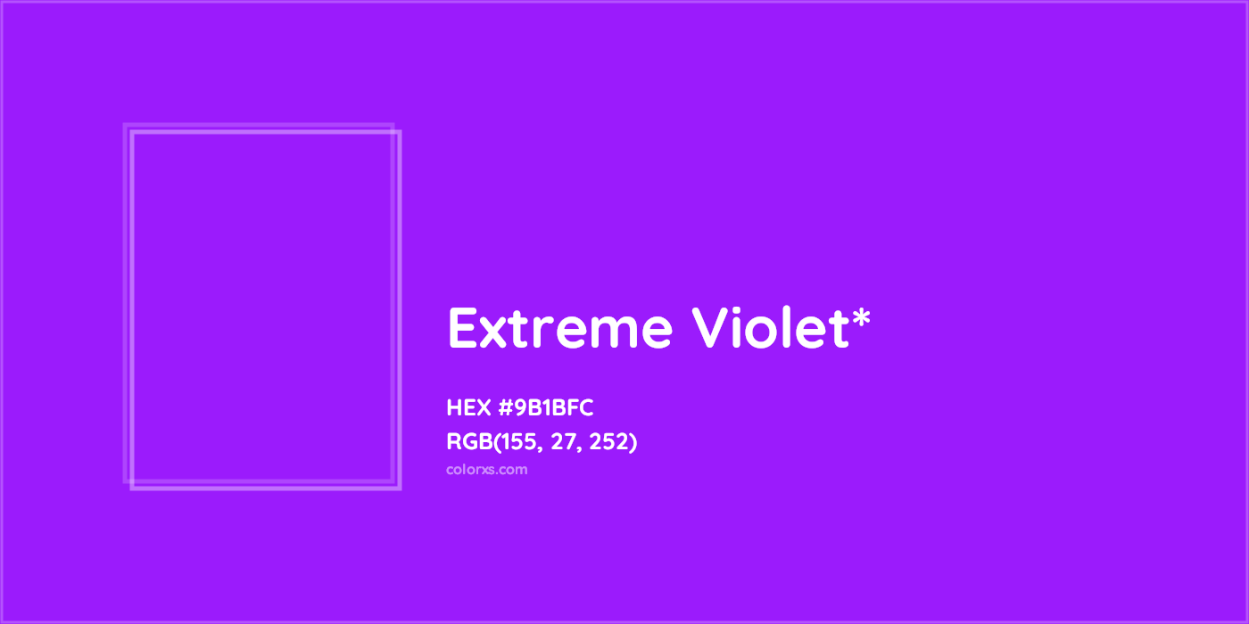 HEX #9B1BFC Color Name, Color Code, Palettes, Similar Paints, Images