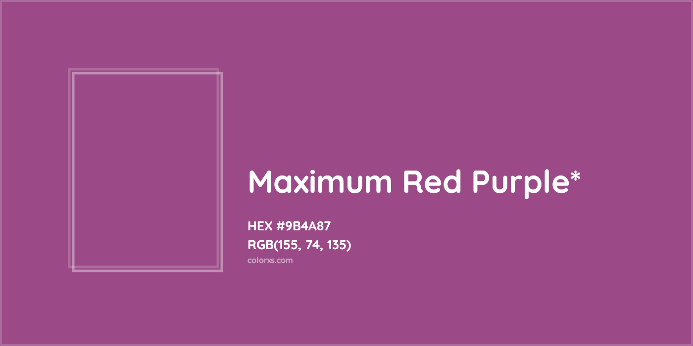 HEX #9B4A87 Color Name, Color Code, Palettes, Similar Paints, Images