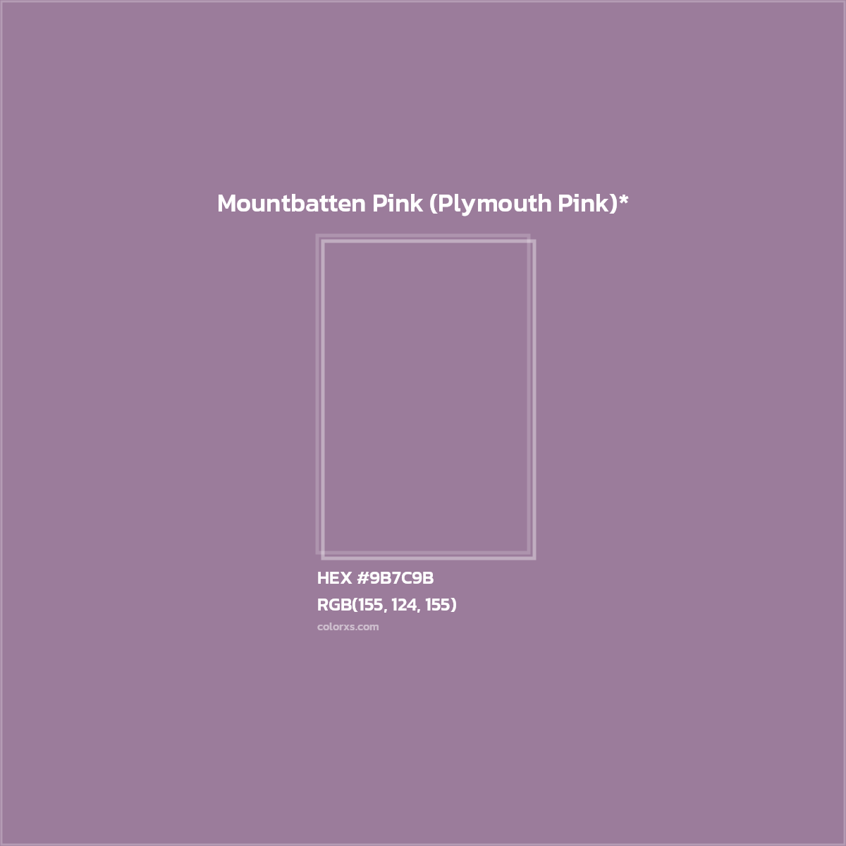 HEX #9B7C9B Color Name, Color Code, Palettes, Similar Paints, Images