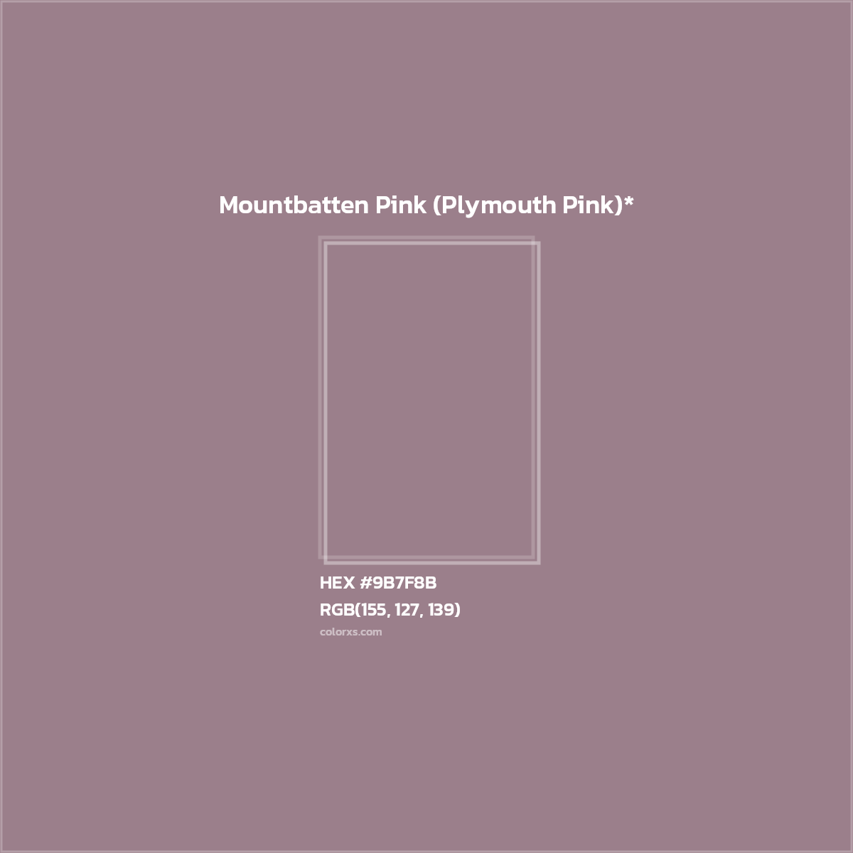 HEX #9B7F8B Color Name, Color Code, Palettes, Similar Paints, Images