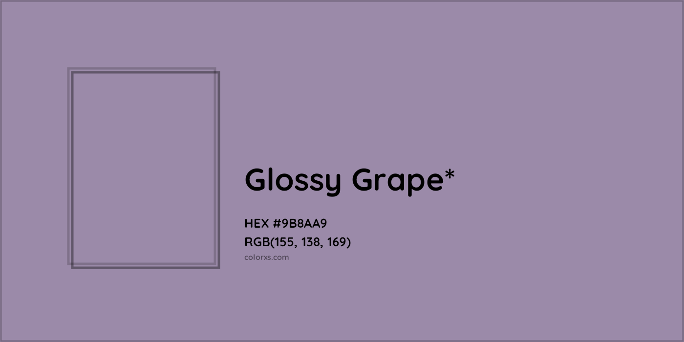 HEX #9B8AA9 Color Name, Color Code, Palettes, Similar Paints, Images