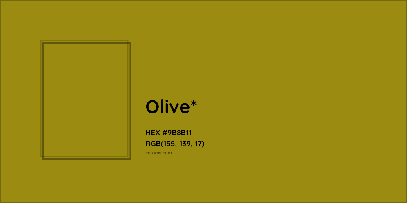 HEX #9B8B11 Color Name, Color Code, Palettes, Similar Paints, Images