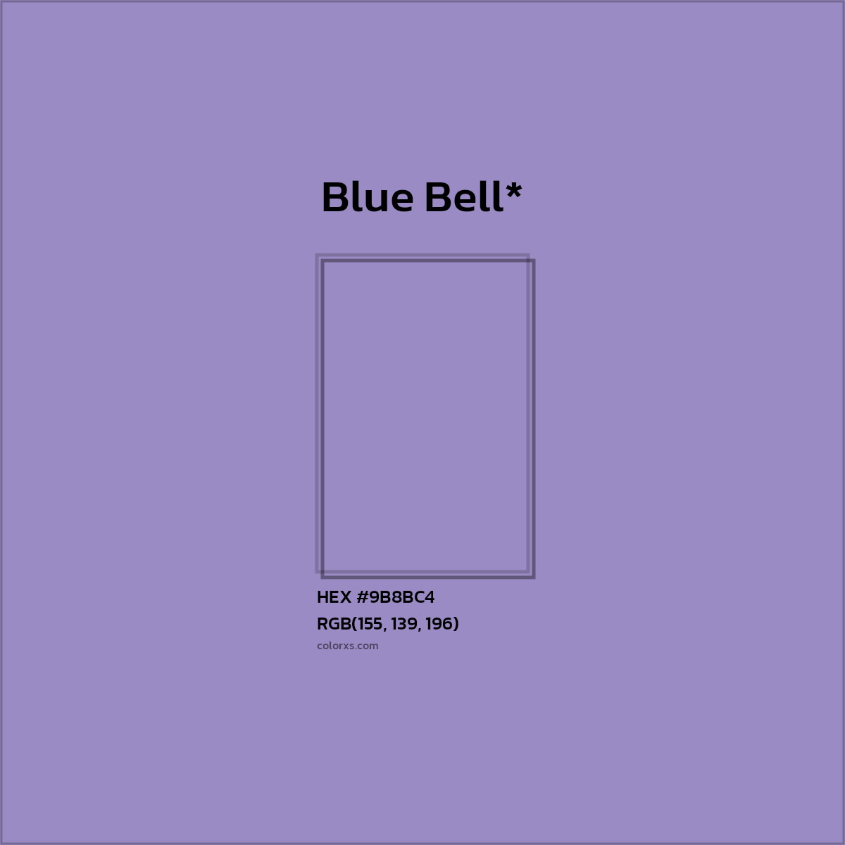 HEX #9B8BC4 Color Name, Color Code, Palettes, Similar Paints, Images