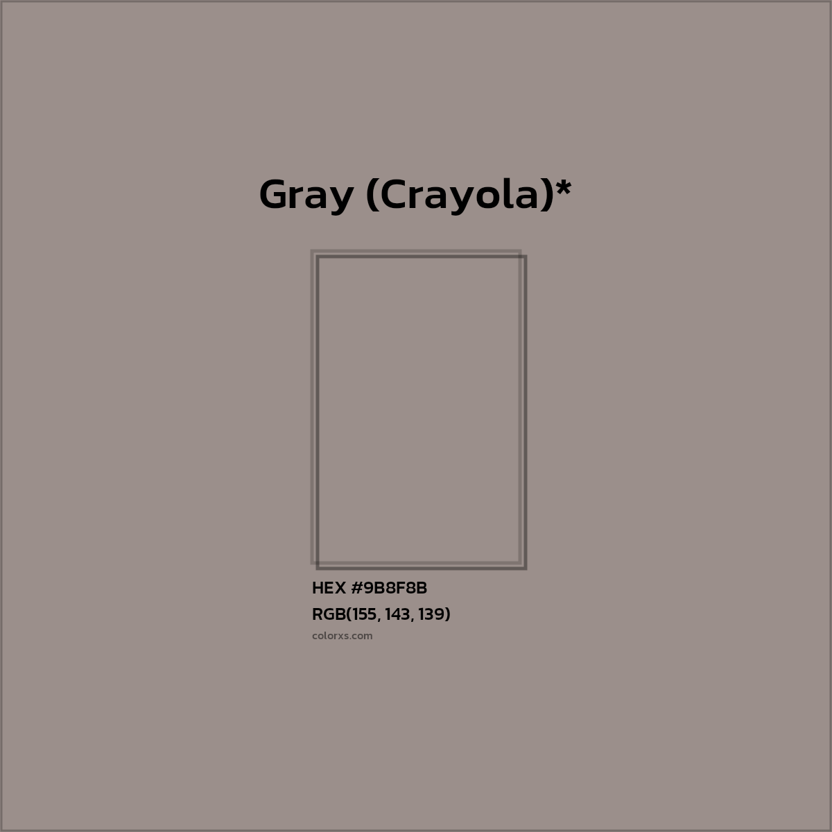 HEX #9B8F8B Color Name, Color Code, Palettes, Similar Paints, Images