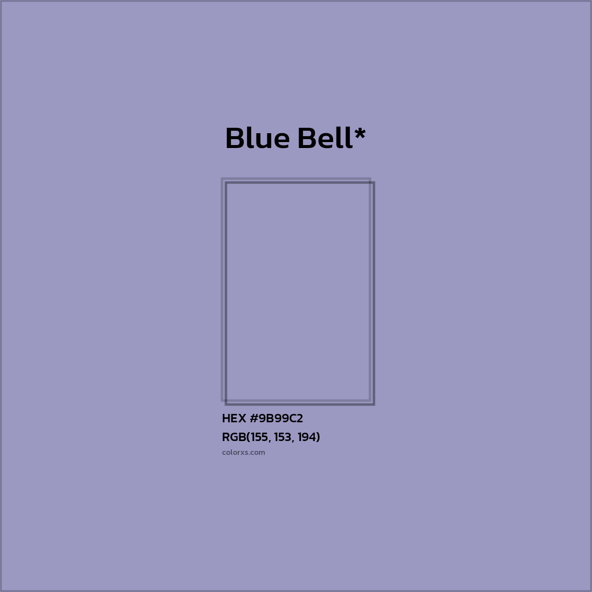 HEX #9B99C2 Color Name, Color Code, Palettes, Similar Paints, Images