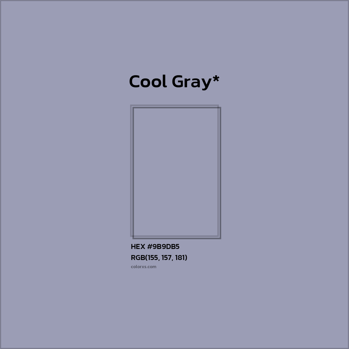 HEX #9B9DB5 Color Name, Color Code, Palettes, Similar Paints, Images