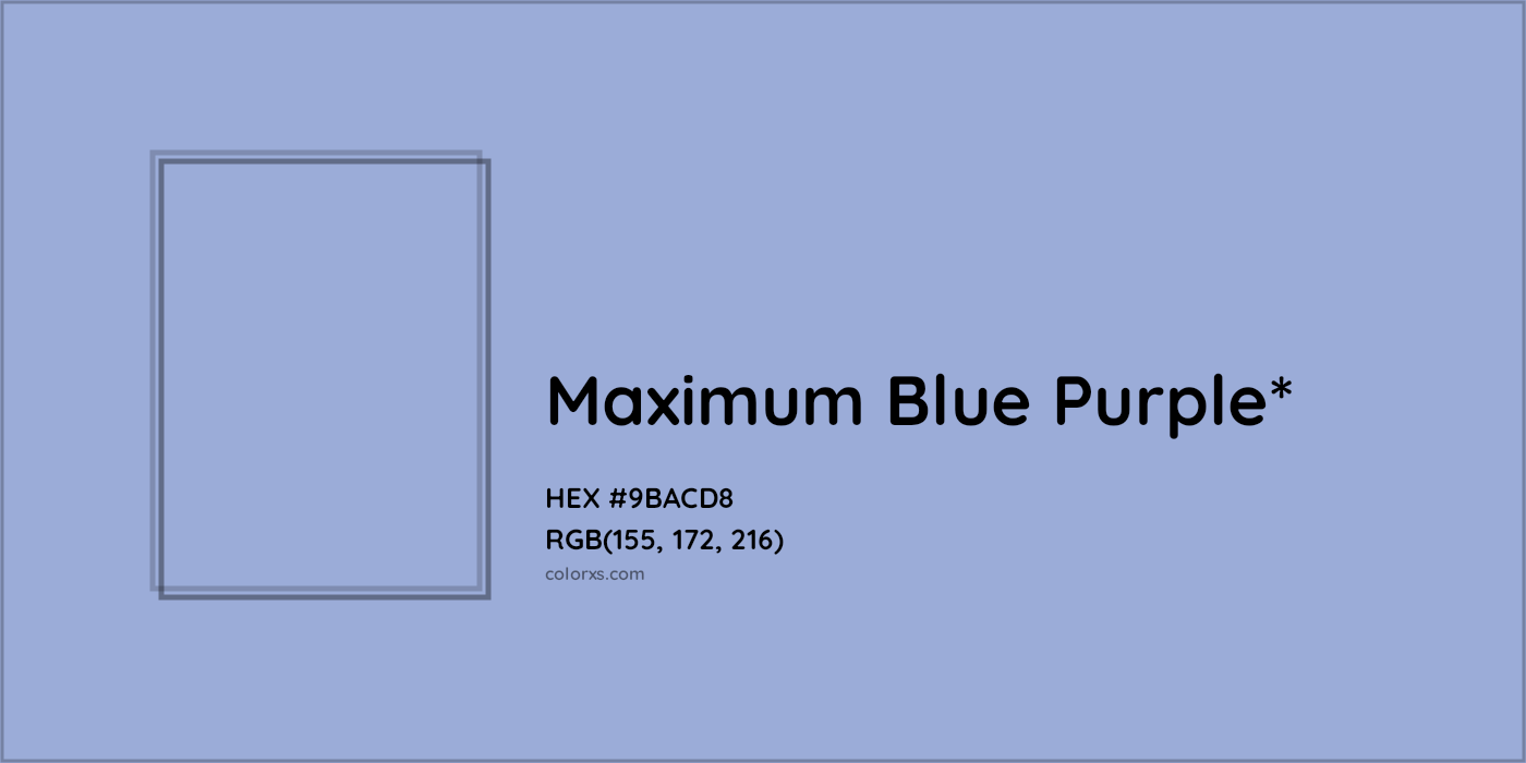 HEX #9BACD8 Color Name, Color Code, Palettes, Similar Paints, Images
