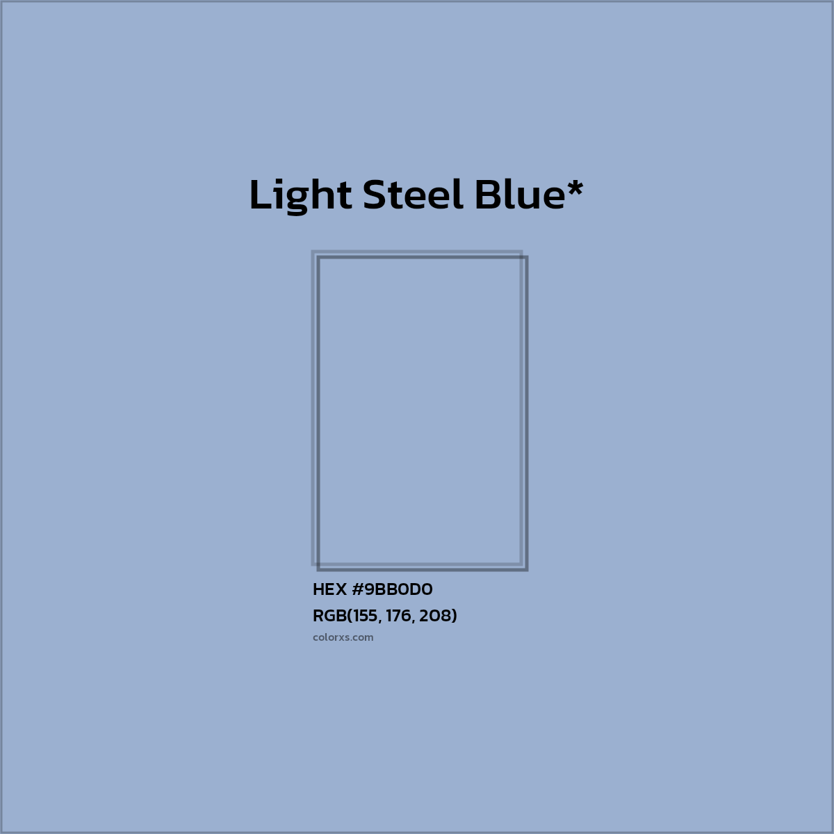 HEX #9BB0D0 Color Name, Color Code, Palettes, Similar Paints, Images