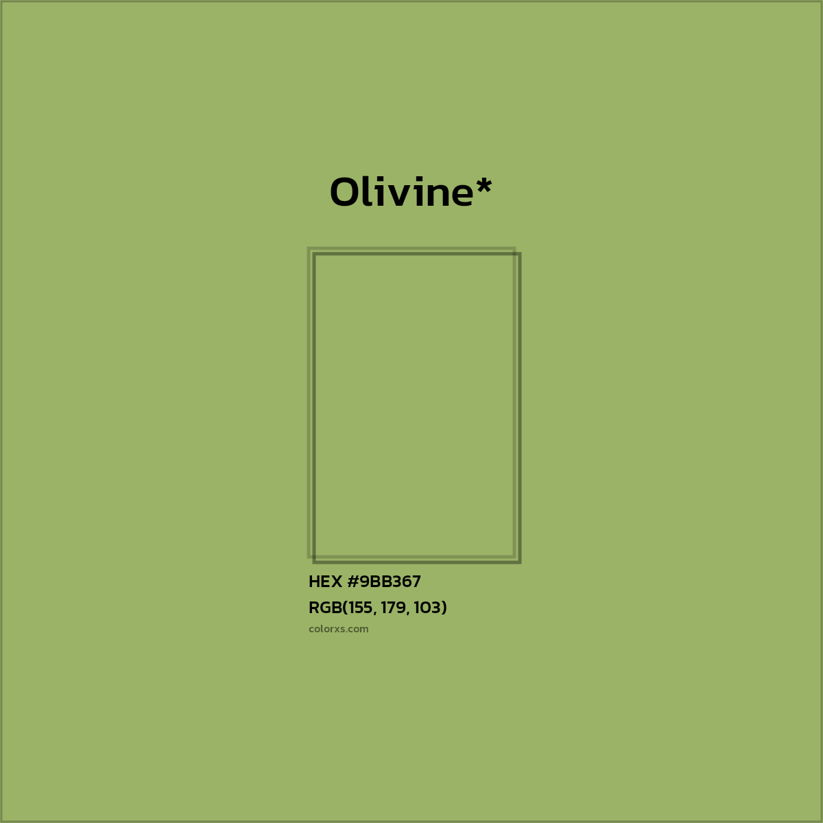 HEX #9BB367 Color Name, Color Code, Palettes, Similar Paints, Images