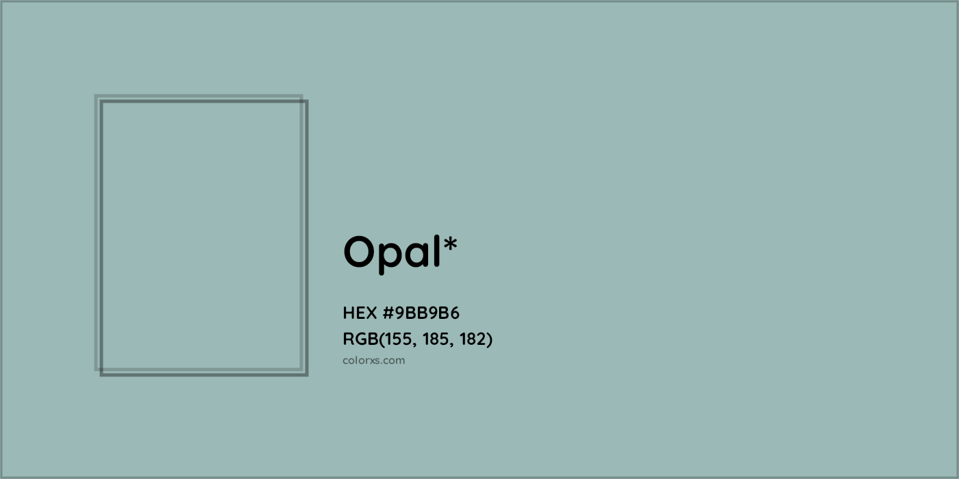 HEX #9BB9B6 Color Name, Color Code, Palettes, Similar Paints, Images