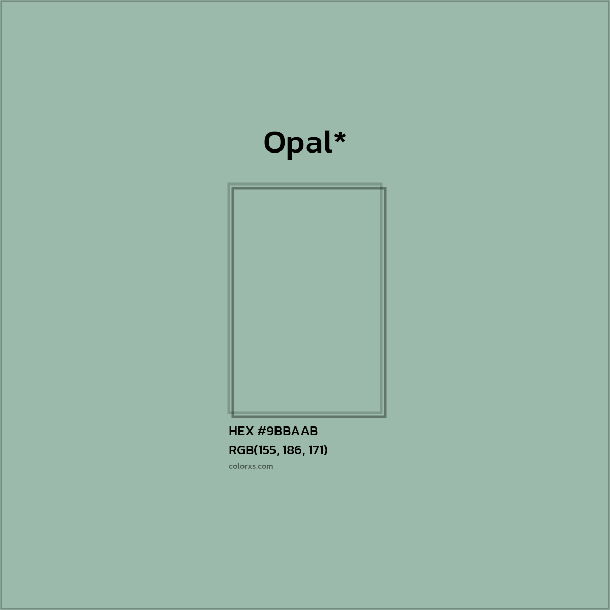 HEX #9BBAAB Color Name, Color Code, Palettes, Similar Paints, Images