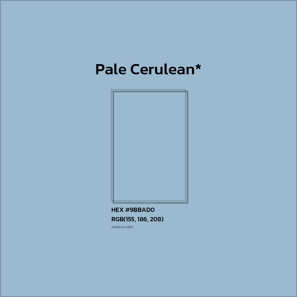 HEX #9BBAD0 Color Name, Color Code, Palettes, Similar Paints, Images