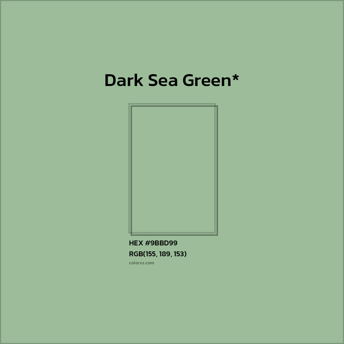 HEX #9BBD99 Color Name, Color Code, Palettes, Similar Paints, Images
