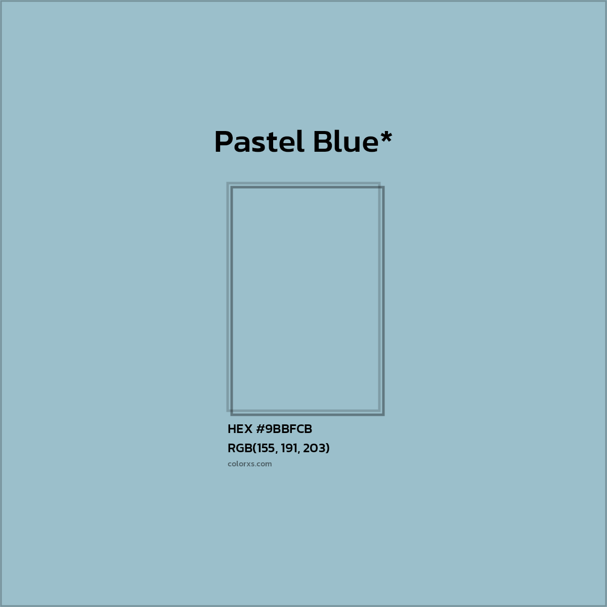 HEX #9BBFCB Color Name, Color Code, Palettes, Similar Paints, Images