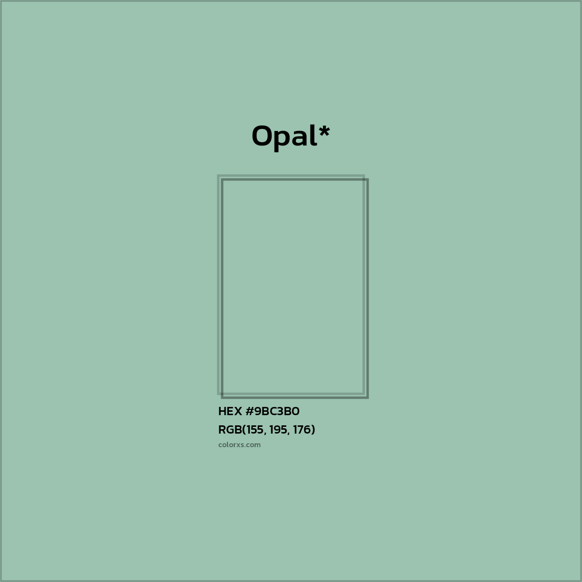 HEX #9BC3B0 Color Name, Color Code, Palettes, Similar Paints, Images