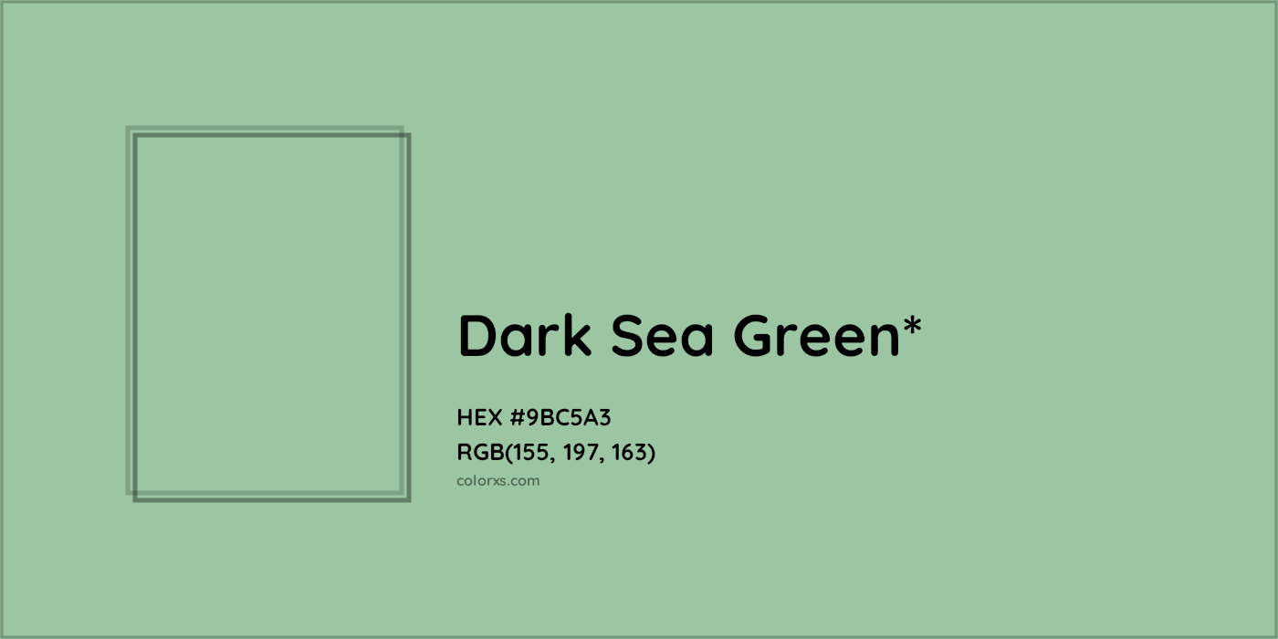 HEX #9BC5A3 Color Name, Color Code, Palettes, Similar Paints, Images