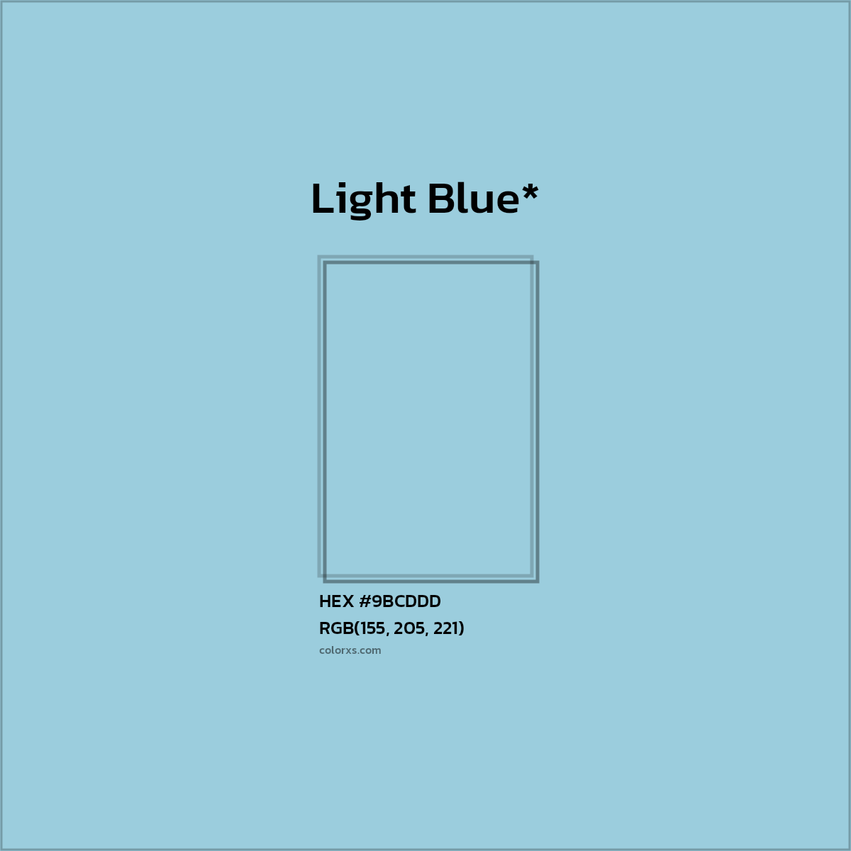 HEX #9BCDDD Color Name, Color Code, Palettes, Similar Paints, Images