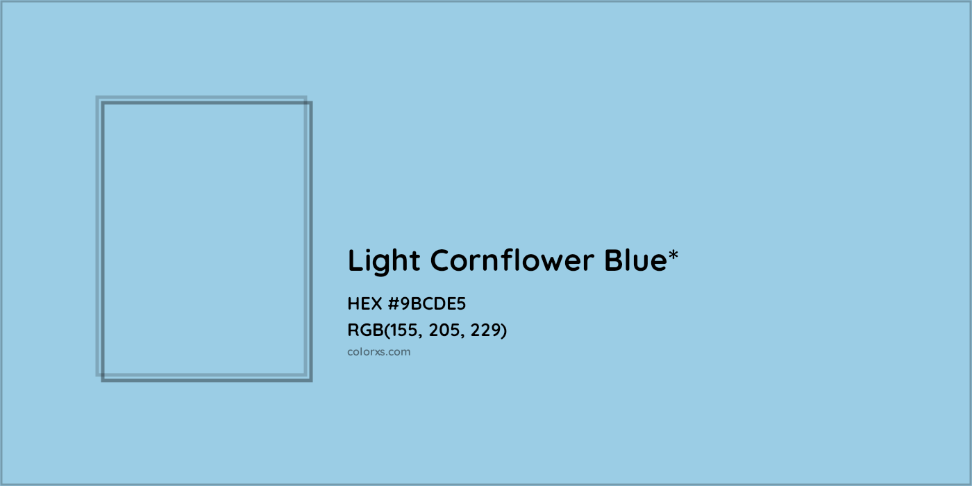 HEX #9BCDE5 Color Name, Color Code, Palettes, Similar Paints, Images