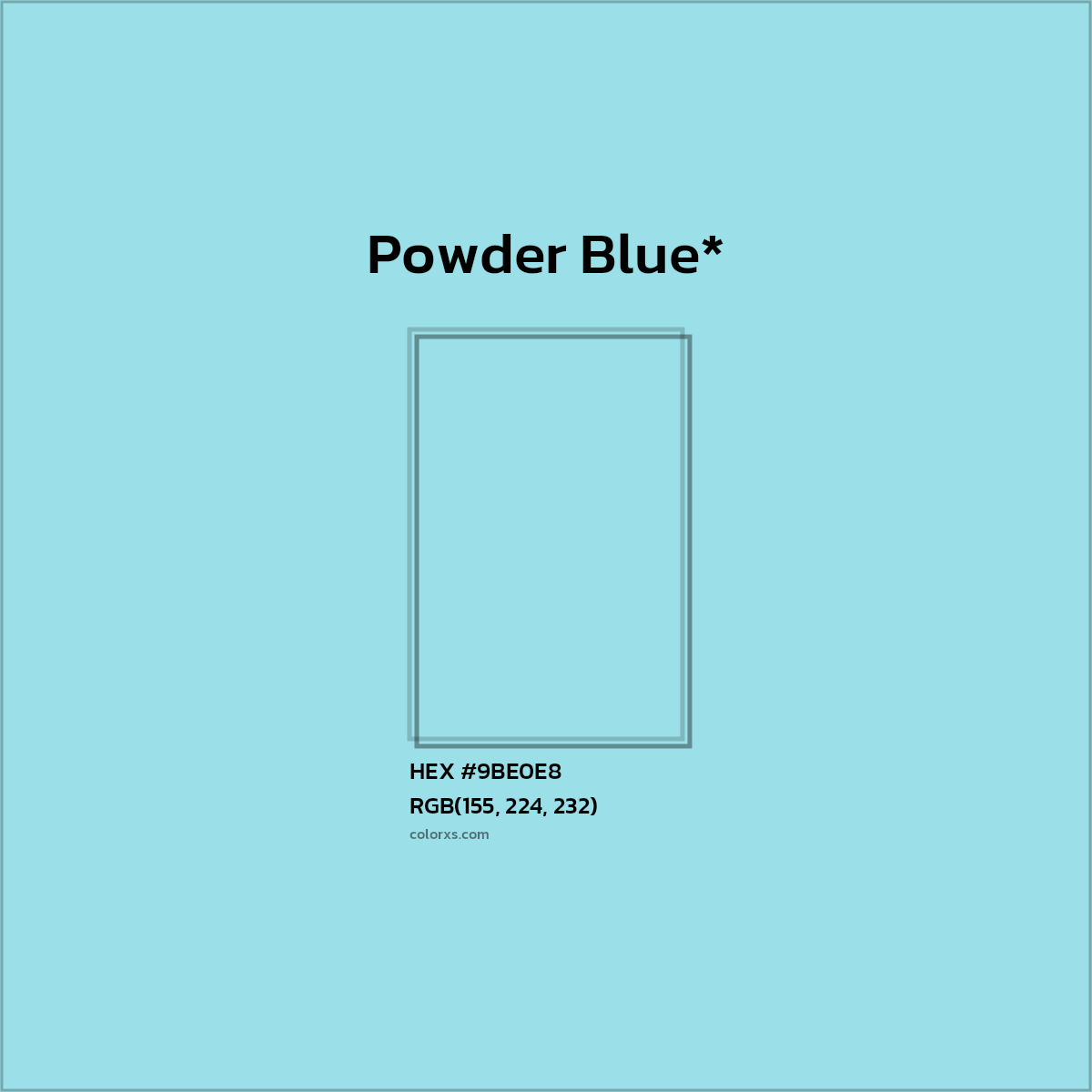 HEX #9BE0E8 Color Name, Color Code, Palettes, Similar Paints, Images