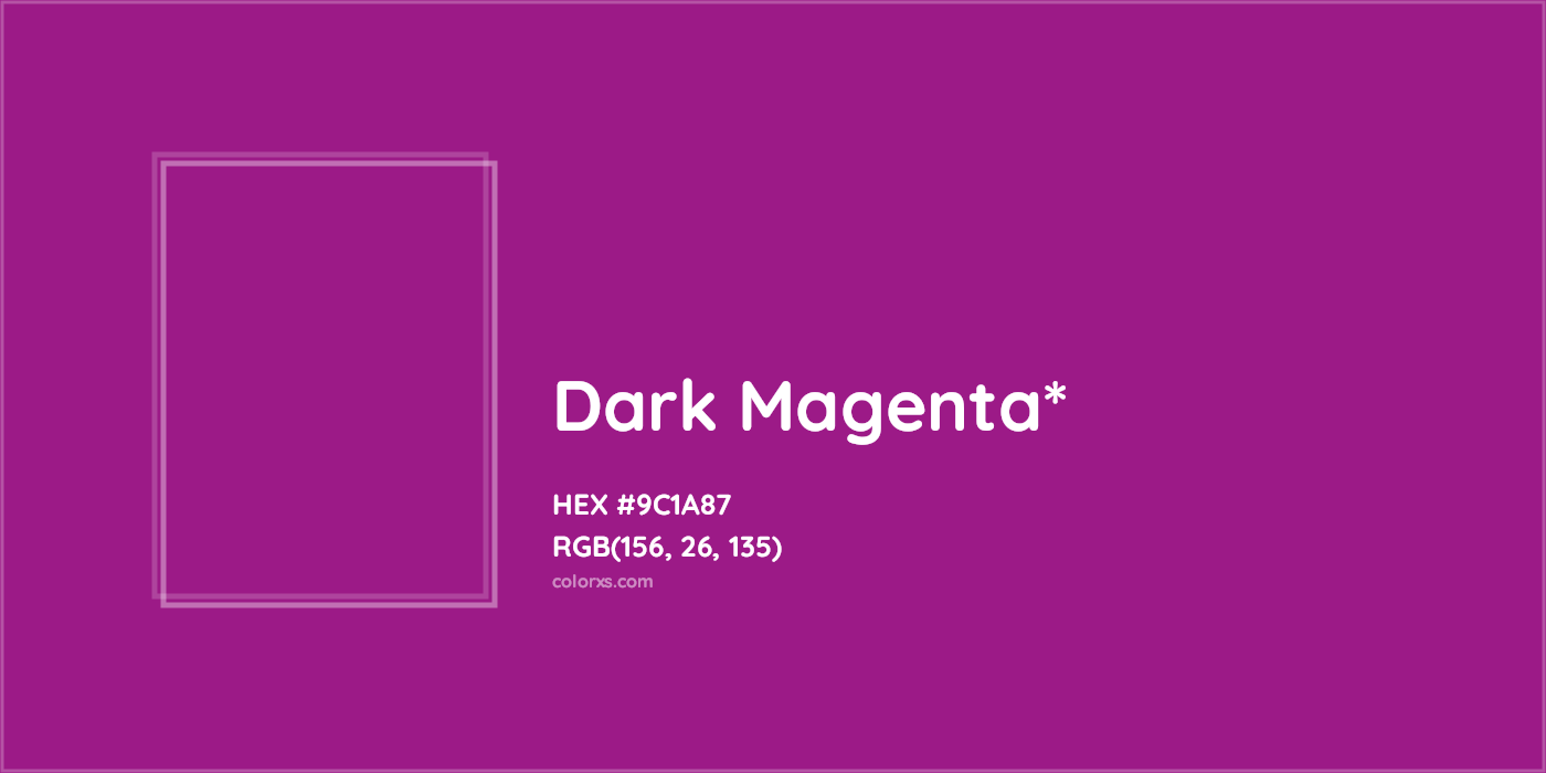 HEX #9C1A87 Color Name, Color Code, Palettes, Similar Paints, Images