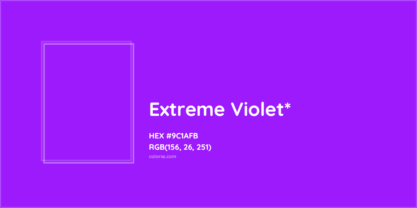 HEX #9C1AFB Color Name, Color Code, Palettes, Similar Paints, Images