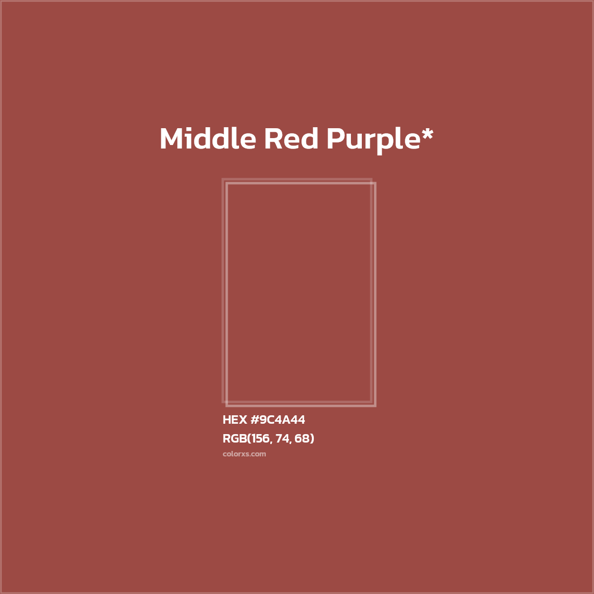 HEX #9C4A44 Color Name, Color Code, Palettes, Similar Paints, Images