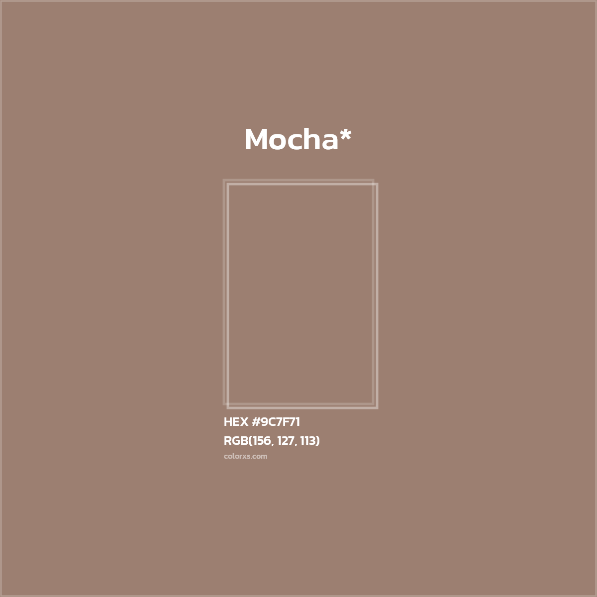 HEX #9C7F71 Color Name, Color Code, Palettes, Similar Paints, Images